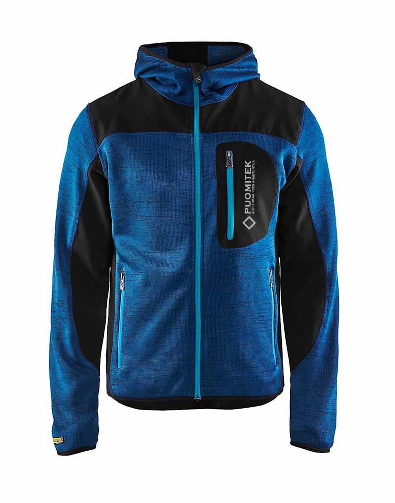 Neulottu softshelltakki